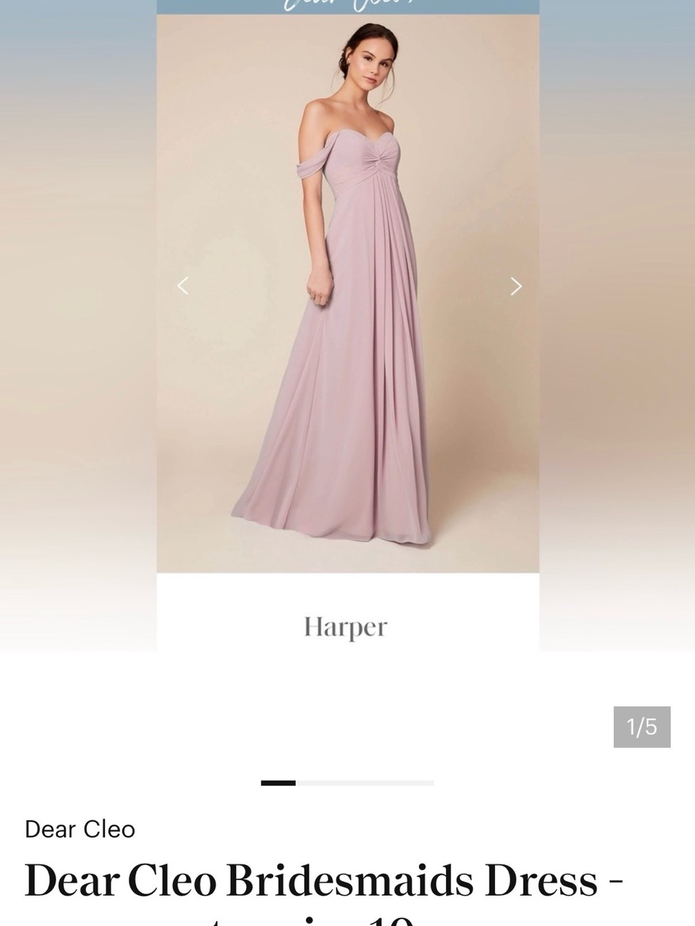 Dear Cleo Harper One-Shoulder Bridesmaid Dress in Dusty Rose